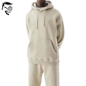 Unisex Custom Logo Hoodie Set Clothing <b>Manufacturers</b> Embroidery Tracksuits Sweatpants Winter Puff Printing Mens Sweatsuit - Product Image 3