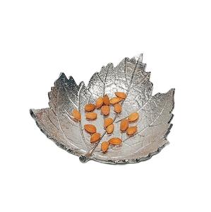 Plato de baratija de plumas de Metal dorado de estilo antiguo para pájaros, bandeja de joyería en forma de hoja y plato de servicio decorativo para decoración del hogar - Product Image 3