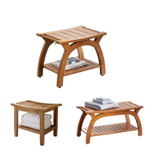 Vente en gros Chaise de salle de bain Porte-serviettes Design de support minimaliste moderne Meubles en bois Fabricant indonésien - Product Image 4