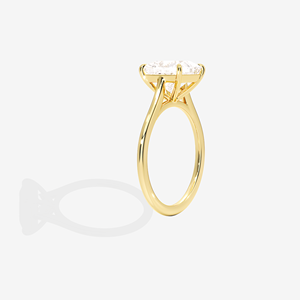 Bague de fiançailles solitaire Provence en or 18 carats avec diamant de laboratoire taille radiant pour mariage ou demande en mariage - Product Image 4