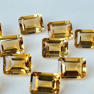 พลอยรูปแปดเหลี่ยมสีเหลืองมะนาวธรรมชาติเจียระไน10x12มม. พลอยรูปแปดเหลี่ยม - Product Image 1