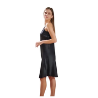 Chemises de nuit sexy pour femmes, en soie 100% tissée, respirantes, séchage rapide, sans manches, col en V, longueur genou, personnalisables, prix de gros abordable