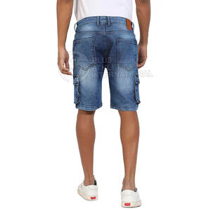 Pantalones Cortos de Mezclilla para Hombre con Corte Ajustado Moderno para Vacaciones y Atuendos Casuales, Pantalones Cortos de Mezclilla para Hombre de Estilo Clásico Hechos en Pakistán - Product Image 6