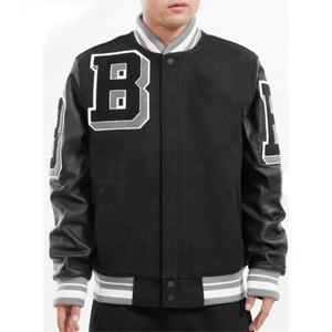OEM 2024 nuevo estilo de moda High Street Casual alta chaqueta de cuero para hombres deportes lana Varsity Letterman chaquetas lona invierno - Product Image 1