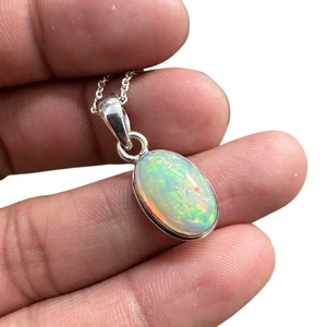 จี้เงินแท้ 925 ประดับโอปอล งานแฮนด์เมด สไตล์โบโฮ สำหรับผู้หญิง ของขวัญสำหรับสาวๆ - Product Image 1