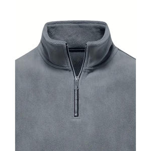 Sudadera con media cremallera de invierno para hombre-Logotipo personalizado bordado 100% algodón Servicio OEM Directo de fábrica Personalizable - Product Image 4