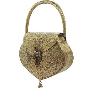 Sac à main en laiton indien fait main, dernier design, fermeture ouverte, pour soirées, mariages, par HAND MADE CRAFT - Product Image 4