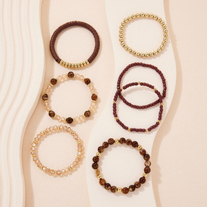 Bohemia Beaded Stretch Bracelets Stackable Crystal Gold Plated Ceramic <b>Clay</b> Porcelain Unisex Gift Jewelry - Product Image 3