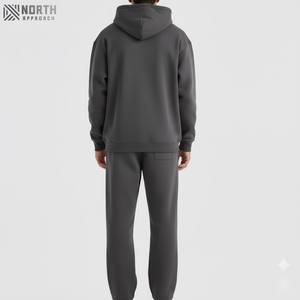 Pull à capuche et pantalon de survêtement imprimé sérigraphié lourd 2 pièces ensemble lavé à l'acide 100% coton éponge surdimensionné survêtement unisexe - Product Image 3