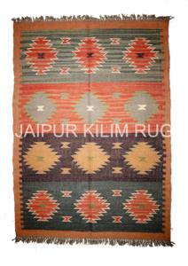 Simple et beau tapis de jute en laine Kilim fabriqué à la main tissé à la main traditionnel Durrie tapis de zone personnalisée chanvre oriental - Product Image 2