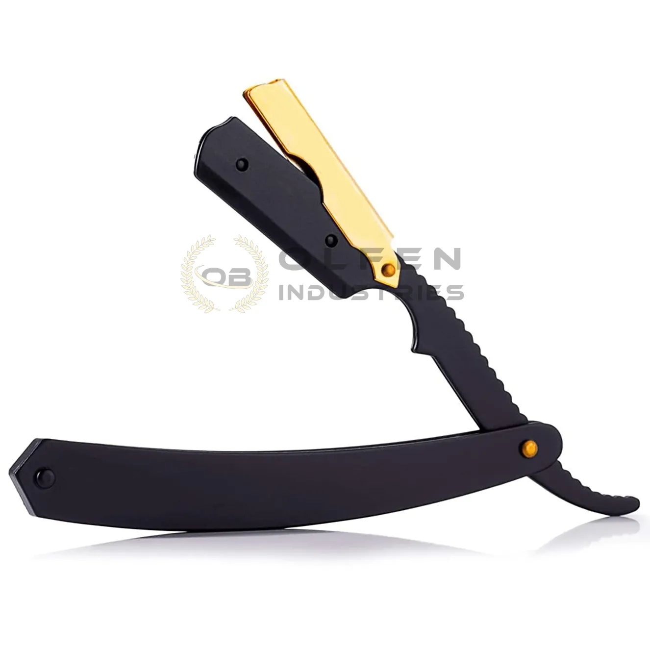 Wholesale Barber Supplies Professional black Straight Cut Throat Salon Barber Razor Blade salon Razor For Barber Single Blade