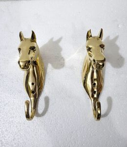 Decorative Brass Horse Head Wall <b>Hook</b> Animal Design Metal Hanger for Clothing <b>Coats</b> Towels & Cloak <b>Rack</b> Use - Product Image 2