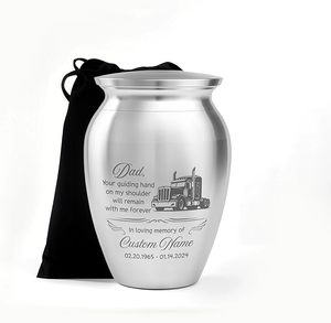 Mini urnas conmemorativas personalizadas para cenizas, urna decorativa de recuerdo de acero inoxidable con diseño de café, urnas conmemorativas de tamaño personalizado - Product Image 6