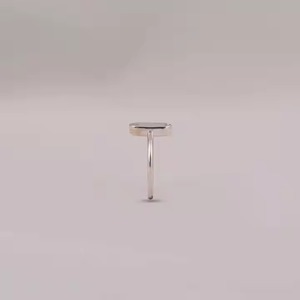 Anillo de compromiso solitario con retrato de oro blanco sólido de 14 quilates, corte esmeralda personalizado, Diamante cultivado en laboratorio, anillos de diamantes con bisel certificado IGI - Product Image 3