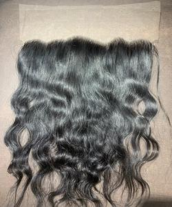 Vente en gros 13/6 ondulé HD suisse dentelle frontale cuticule alignée sans enchevêtrement sud de l'Inde Temple cheveux Afro/Curl brut humain paquet - Product Image 1