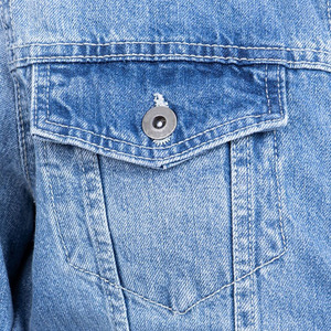 Haute qualité 100% coton respirant écologique couleur unie déchiré Vintage recadrée décontracté hommes Denim vestes - Product Image 4