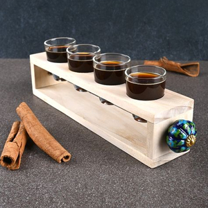 ชั้นวางแก้วคุณภาพเยี่ยมทันสมัย ชั้นวางแก้วไม้พร้อมขนาดและรูปทรงที่ปรับแต่งได้สำหรับใช้ในครัว ขายส่ง - Product Image 1