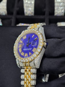 Reloj Mecánico de Lujo con Incrustaciones de Moissanita, Zirconia Cúbica, Estilo Urbano Hip Hop, Joyería Brillante para Regalo de Cumpleaños - Product Image 6