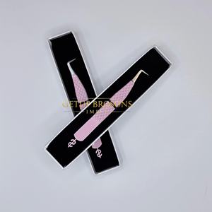 Pestañas GETUP BROSONS IMPEX de 90 Grados, Color Rosa, Diseño con Corte de Diamante, Acero Inoxidable, Antimagnéticas, Antiestáticas, Suaves - Product Image 1