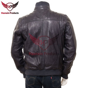 Blouson aviateur en cuir bleu pour homme High Street personnalisable élégant inégalé de qualité supérieure hiver respirant à capuche - Product Image 6