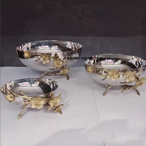 Bol à fleurs en laiton en acier inoxydable de haute qualité parfait pour servir des fruits secs des collations de fruits frais bol de service - Product Image 4