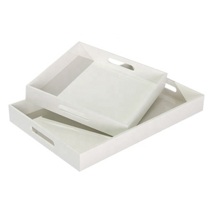 Bandeja de madera de bambú personalizada Premium con laca de incrustaciones de hueso de alta calidad, bandeja decorativa para servir para restaurantes domésticos, servicio de comida - Product Image 3