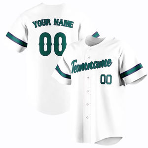 Camiseta de Béisbol con Logotipo Bordado Personalizado de Alta Calidad para Hombre, Transpirable, Diseño de Franjas Sublimadas OEM, Camiseta de Béisbol Estampada - Product Image 6