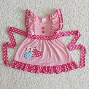 Robes brodées cœur uni pour filles OEM/ODM/RTS, robe de la Saint-Valentin pour filles, vêtements pour bébés, ensemble de vêtements pour bébés - Product Image 2