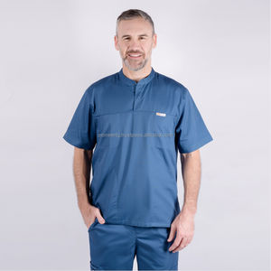 Uniformes de enfermera de hospital de alta calidad Impresión en relieve OEM Médico Scrubs Vietnam XL Tamaño Manga corta Spandex Estiramiento al por mayor - Product Image 1