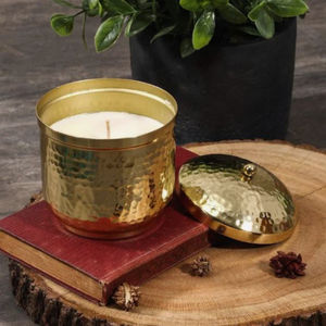 Portavelas de tarro de Material de cobre y Metal de alta calidad con tapa, diseño elegante, decoración del hogar, tarro de vela, portavelas a la venta - Product Image 4