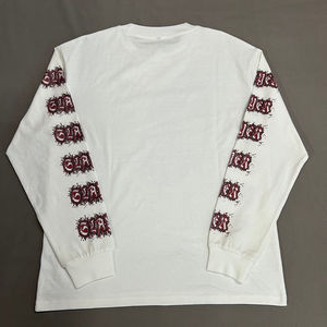 T-shirt surdimensionné de sport en coton avec logo personnalisé T-shirt à manches longues et col rond pour hommes vente en gros - Product Image 6