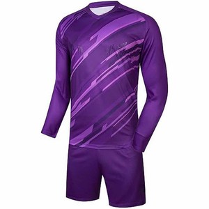 Conjunto Profesional de Uniforme de Portero de Fútbol - Camiseta de Portero con Cuello en V de Poliéster de Secado Rápido y Transpirable, Pantalones Cortos y Calcetines - Para Hombre Adulto - Product Image 2