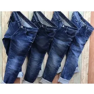 Jeans de trabajo de alta resistencia para hombres, tela vaquera tejida resistente, estilo recto, técnicas de lavado ligero, patrón de impresión, durabilidad durante todo el año - Product Image 2