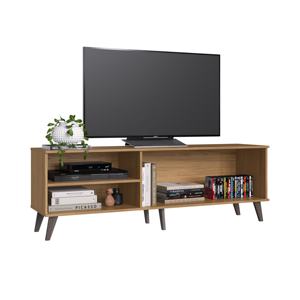 Mueble de TV Moderno Estilo Farmhouse ISABEL con 2 Puertas, Mueble de Madera para Sala de Estar, Tablero de Partículas, Color Natural/Blanco, Brasil Top - Product Image 3