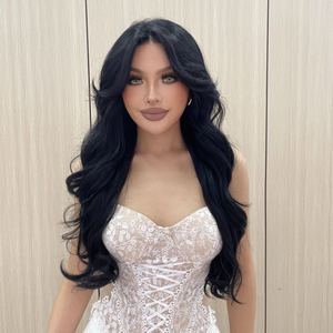 Myla-DWY 136 Free Part Synthetic <b>Wig</b> with Transparent Lace Front Black Tresses Wavy 136 Free Part Synthetic <b>Wig</b> - Product Image 4