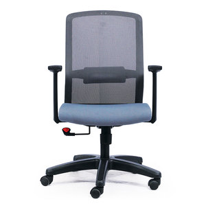 HOM1009-03 Traditional Style Office Swivel Chair Adjustable Headrest Single Control Lever <b>Plastic</b> Base Made Plywood Foam Fabric - Product Image 1