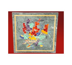 Countertops <b>Vanity</b> Tops <b>Table</b> Tops Excellent Design Handmade Square Shape Green Marble Inlay <b>Table</b> Top Indian Wholesale Price - Product Image 1