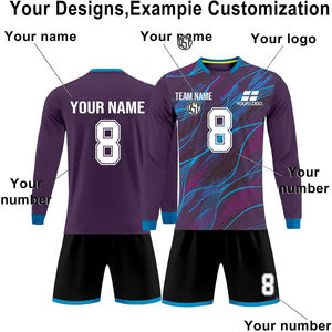 Custom Designed Breathable 100% Polyester Unisex Sports <b>Football</b> Jersey Soccer Uniforms V-neck Half Sleeve Quick Dry Full - Product Image 2