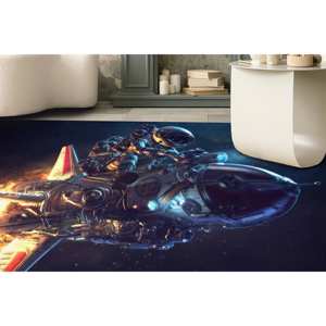 Alfombra con Estampado de Astronauta - Diseño Moderno y Abstracto para Habitación de Niños, Regalo para el Hogar, Alfombra Delgada No Tejida - Product Image 4