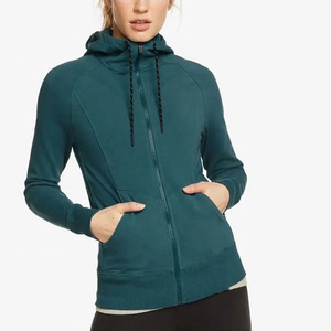 Sweat-shirts à capuche pour femmes, coupe classique, fermeture éclair, en vente, coton, matière personnalisée, sweat-shirts d'hiver pour femmes - Product Image 2