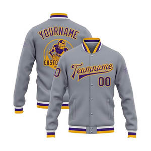 Heavyweight Wool Body Genuine Leather Sleeve Varsity <b>Jacket</b> with Personalized Chenille Patch and Classic Athletic Fit - Product Image 1