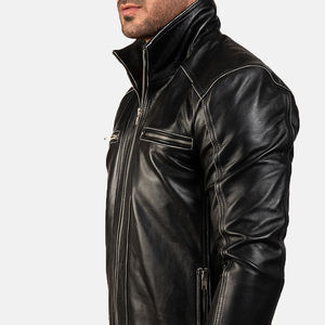 Veste en cuir de mouton pour homme, professionnelle, d'hiver, avec logo imprimé, personnalisable, imperméable, respirante, à prix avantageux - Product Image 6