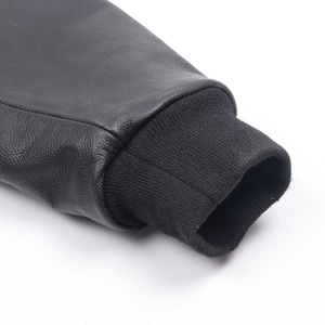 Custom Logo Canvas Leather Sleeves Custom Logo Canvas Embroidery Black College Baseball Men's Letterman Varsity Casual Autumn - Product Image 4
