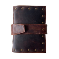 Carnet de notes vintage en cuir fait main, livre des ombres, couverture marron, unisexe, couverture souple antique, personnalisé, 200 pages à bords festonnés, cadeau