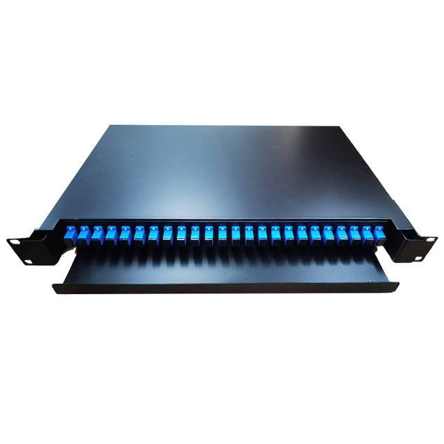 19 Inch Rack Mount 1U 12 Ports 24 Cores SC/UPC Fiber Optic Patch Panel ODF