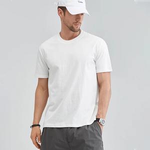 Camiseta Unisex de verano 2025, nueva ropa de algodón de manga corta para hombre, Color sólido, transpirable y de todas las tallas, tejido de punto - Product Image 4