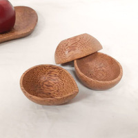 Mini bol en bois de noix de coco en forme de pétale pour la sauce en gros petits bols de trempette de noix de coco au meilleur prix