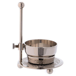 Brûleur d'encens de table en laiton de la meilleure qualité Brûleur de Bakhoor à bol rond réglable en argent nickelé - Product Image 2