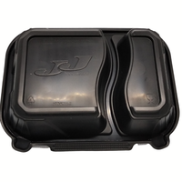 2 bölme ve yeniden kullanılabilir % yemek kabı Microwavable PP BPA içermeyen malzemeler dikdörtgen şekli