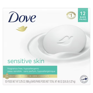 Jabón de Baño Dove Beauty Bar para Mujer, Sin Perfume, Hipoalergénico para Piel Sensible, 3.75 oz, 12 Barras - Product Image 3